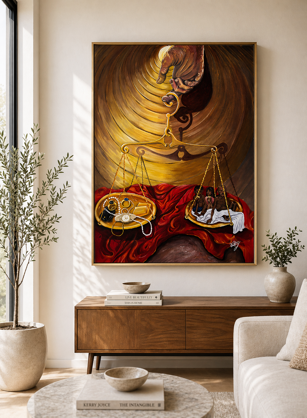 Pintura a óleo no quadro