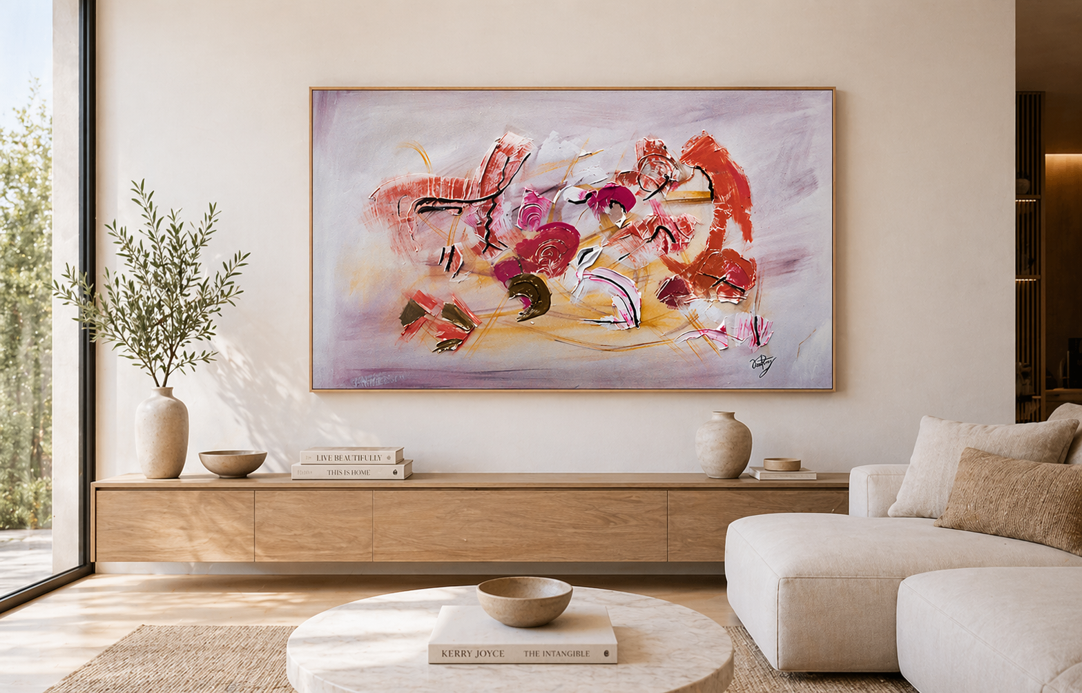 Pintura a óleo no quadro