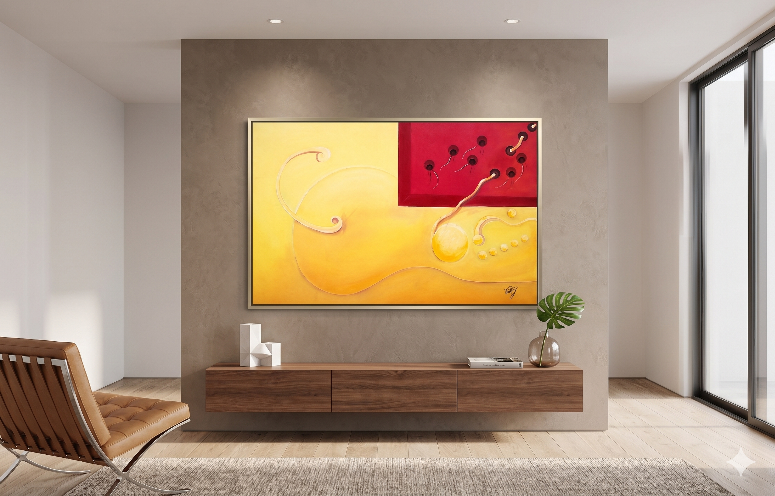 Pintura a óleo no quadro