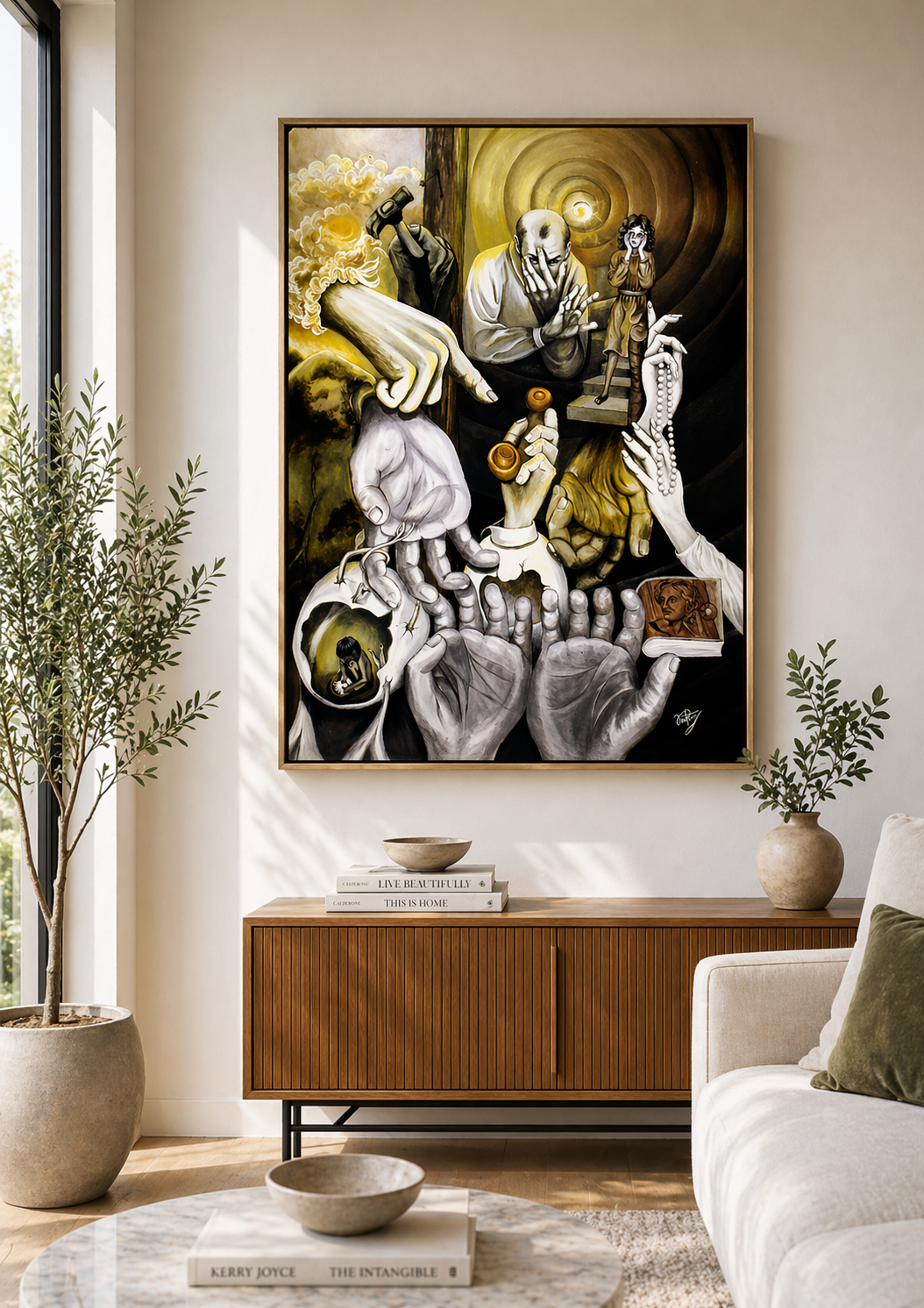 Pintura a óleo no quadro